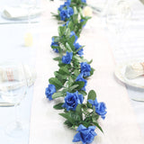 Artificial Silk Rose Garland 6ft Dark Blue
