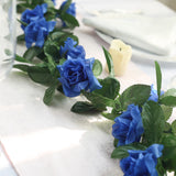 Artificial Silk Rose Garland 6ft Dark Blue