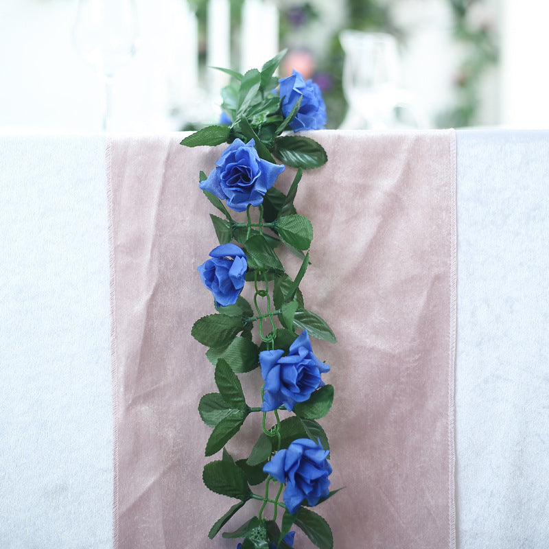 Artificial Silk Rose Garland 6ft Dark Blue