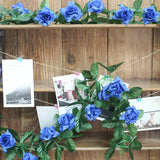 Artificial Silk Rose Garland 6ft Dark Blue