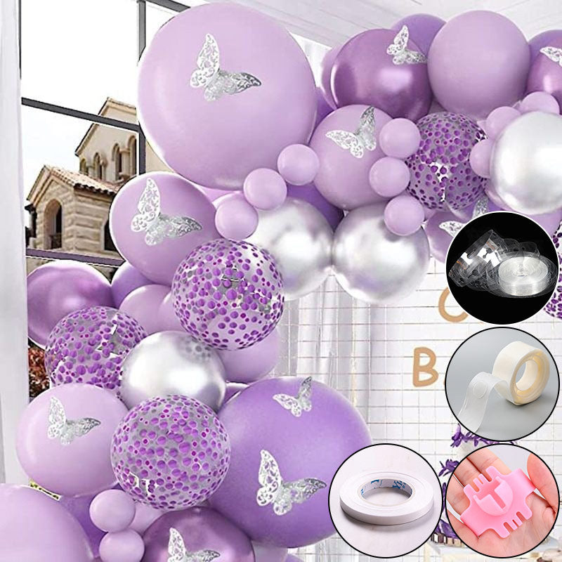 Set of 4 Balloon Arch Kit - Decorating Strips, Balloon Tie Tool, Glue Dots and Curling Ribbon
