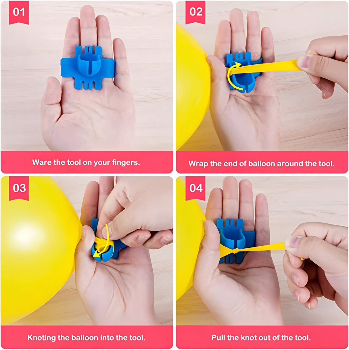 Set of 4 Balloon Arch Kit - Decorating Strips, Balloon Tie Tool, Glue Dots and Curling Ribbon
