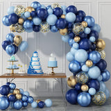 130 Pc Navy Blue Gold DIY Balloon Garland Kit