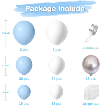 109 Pc Macaron Blue DIY Balloon Garland Kit