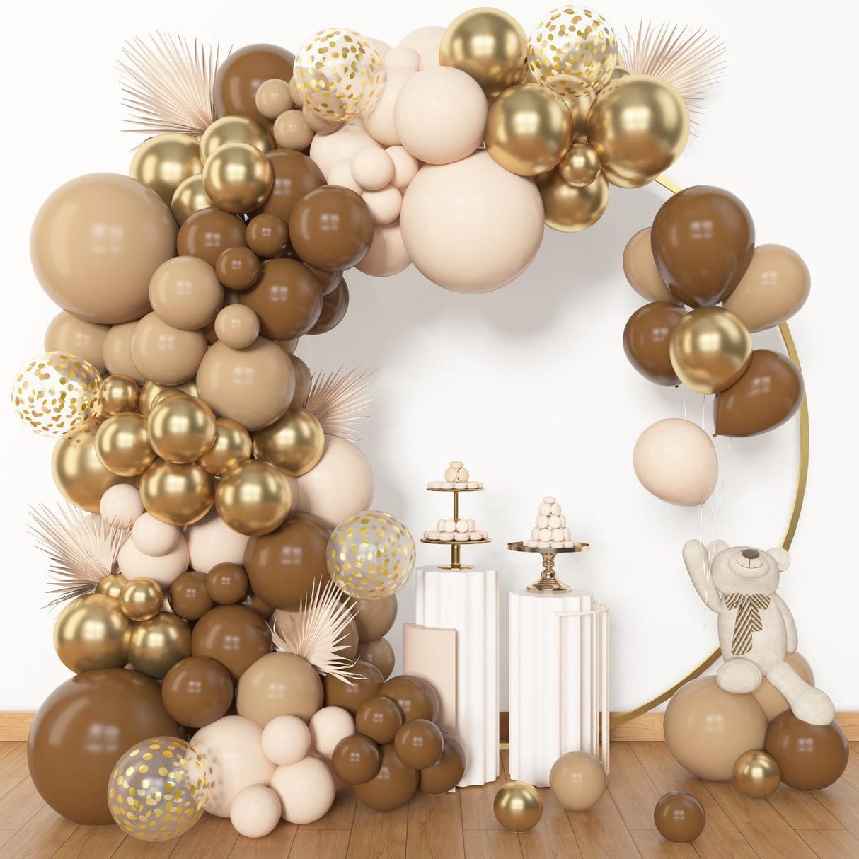 123 Pc Coffee Skin Color DIY Balloon Garland Kit