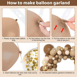 123 Pc Coffee Skin Color DIY Balloon Garland Kit