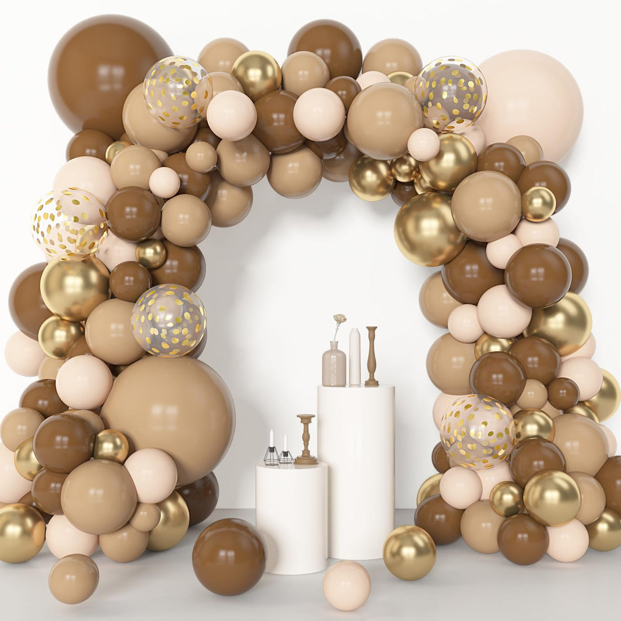 123 Pc Coffee Skin Color DIY Balloon Garland Kit