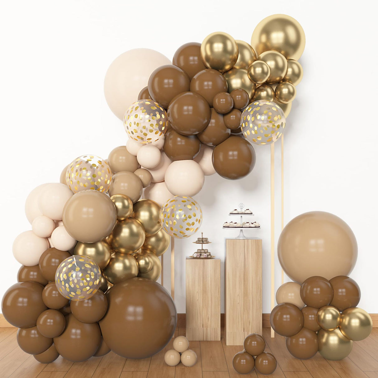 123 Pc Coffee Skin Color DIY Balloon Garland Kit