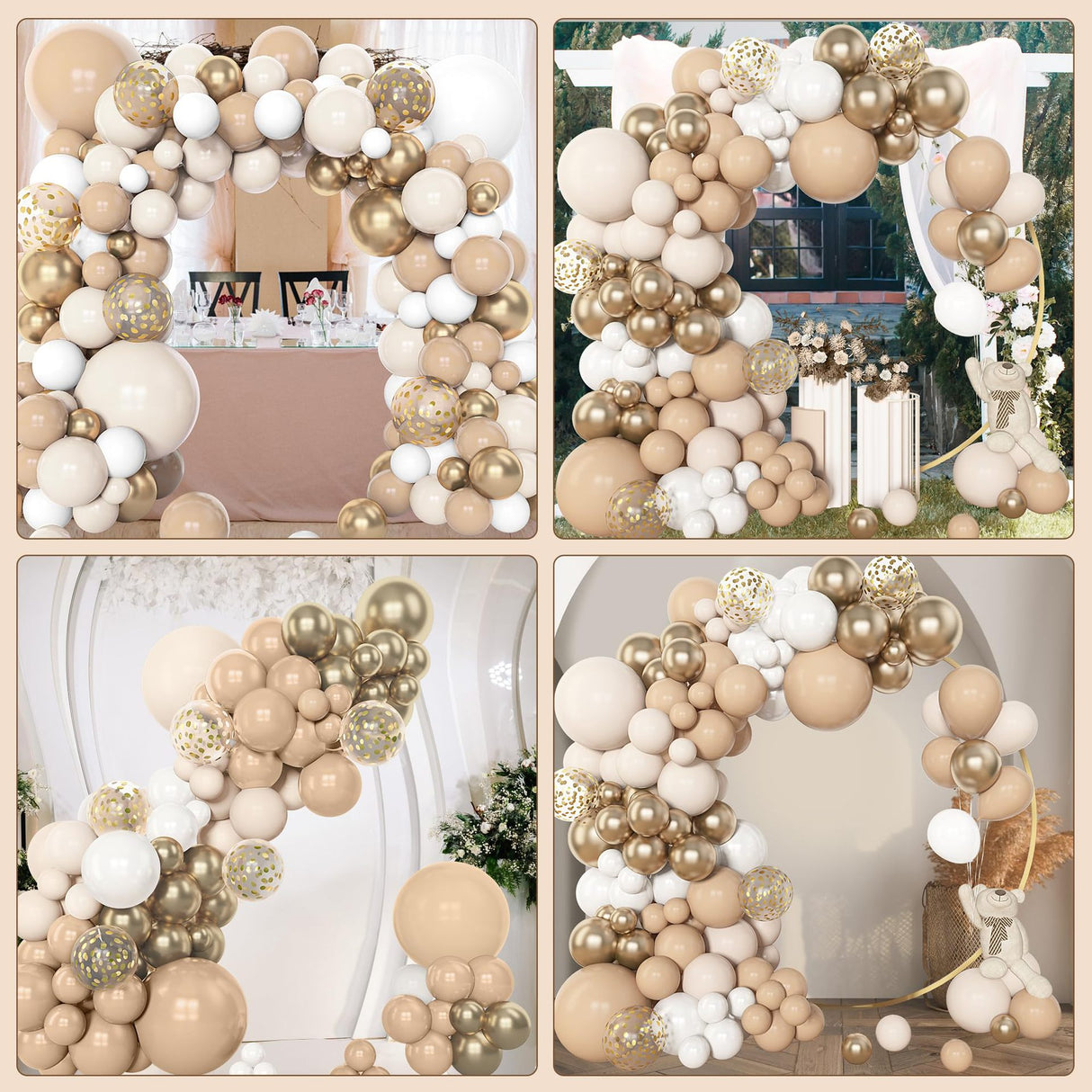 123 Pc Sandy White Skin DIY Balloon Garland Kit