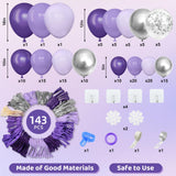 143 Pc Purple DIY Balloon Garland Kit