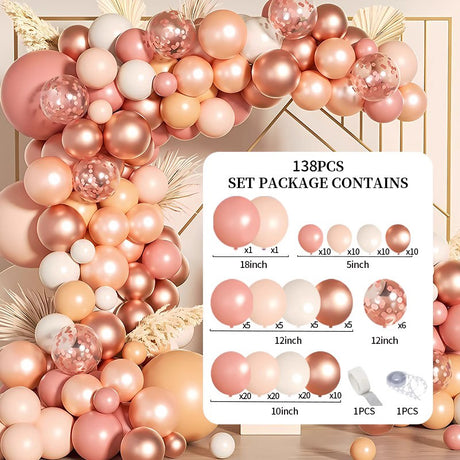 138 Pc Retro Pink DIY Balloon Garland Kit