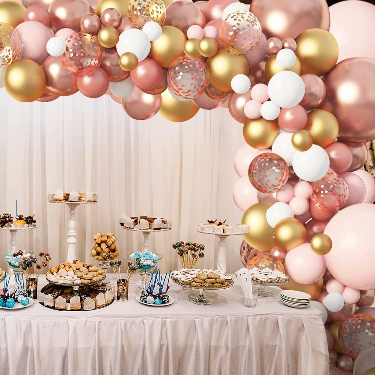 134 Pc Metallic Rose Gold DIY Balloon Garland Kit