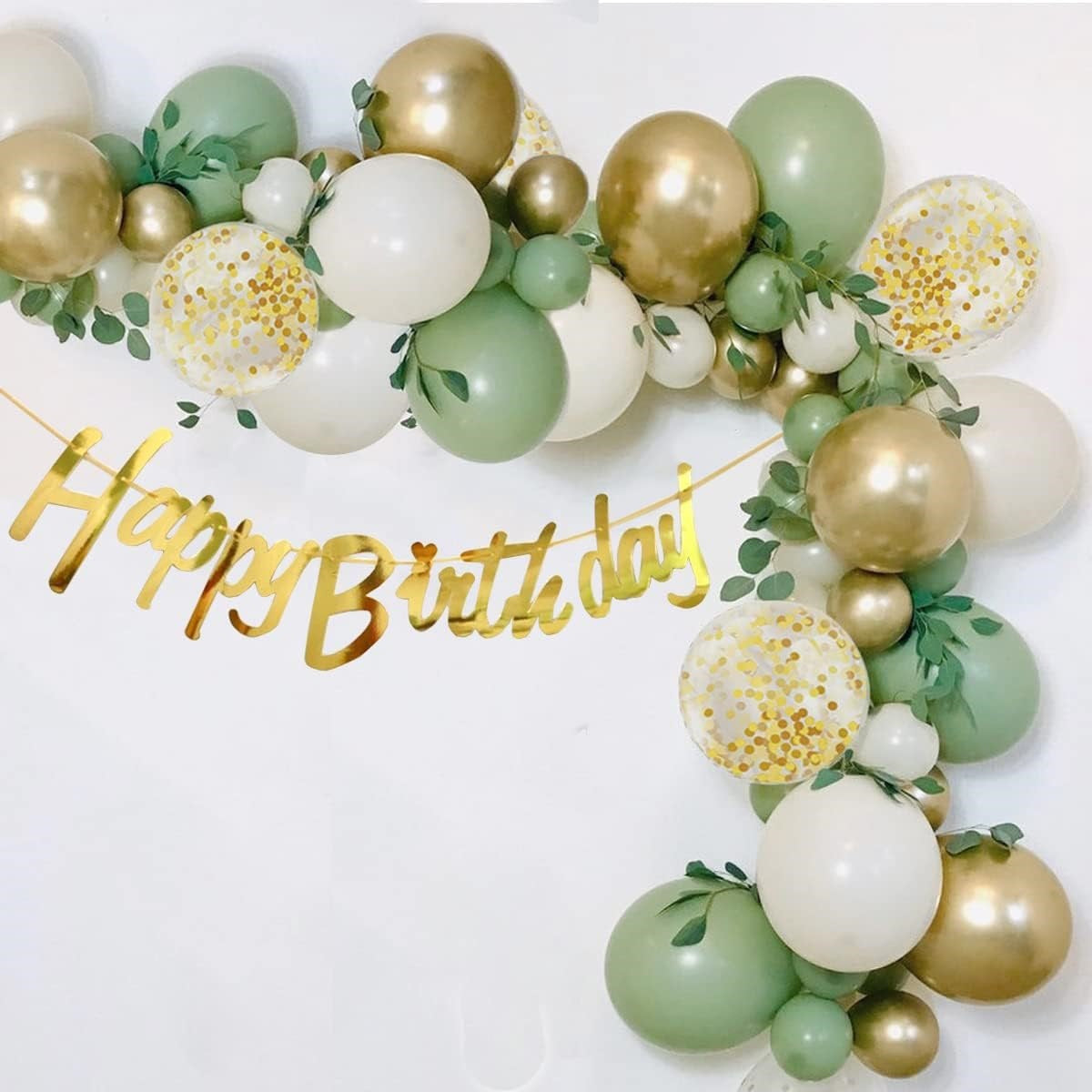 Set of 40 Avocado Green Party Balloon Kit 12"