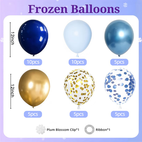 Set of 40 Dark Blue Party Balloon Kit 12"