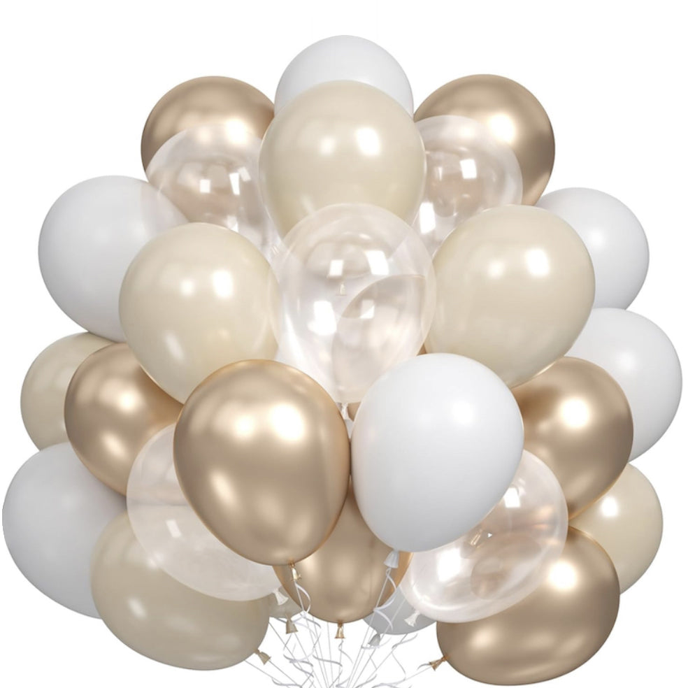 Set of 40 Retro Ivory Party Balloon Kit 12"