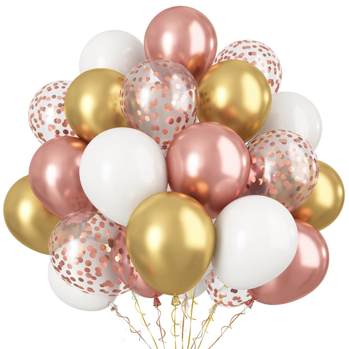 Set of 40 Rose Gold Party Balloon Kit 12"