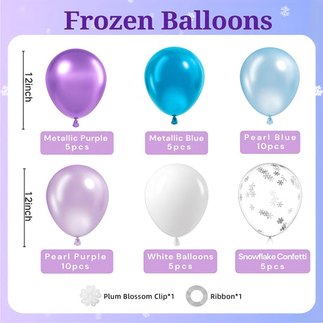Set of 40 Blue Purple Party Balloon Kit 12"