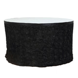 Rose Satin Table Skirt 21ft Black