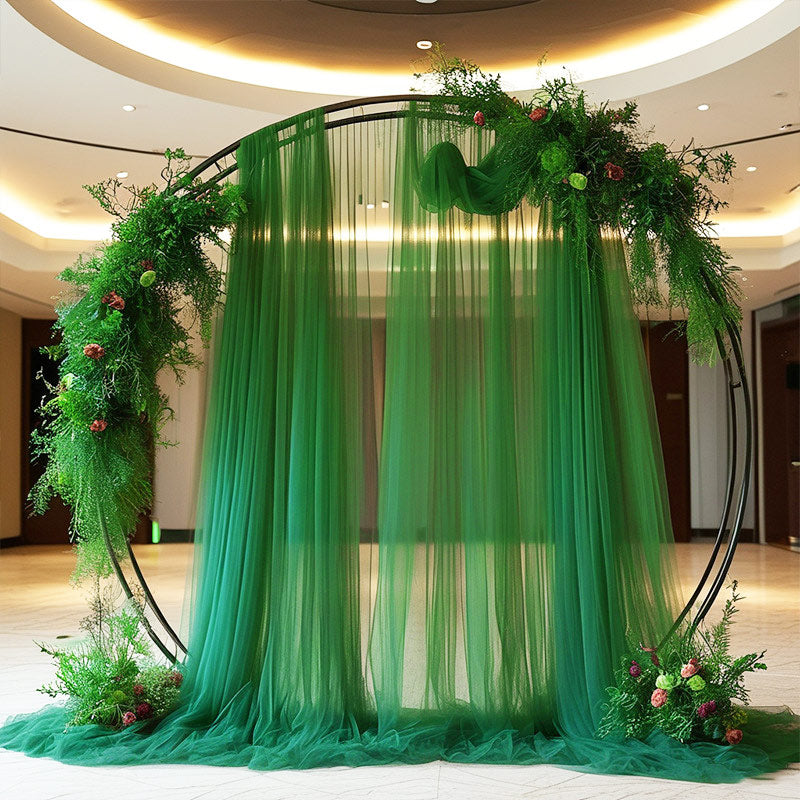 Chiffon Ceiling Drapery With Rod Pocket 5ftx32ft Dark Green