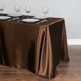 Satin Rectangular Tablecloth 90"x132" Chocolate-With splicing