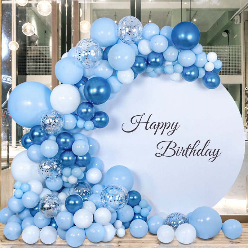 10 Pc Chrome Blue Latex Helium, Air or Water Balloons 18"