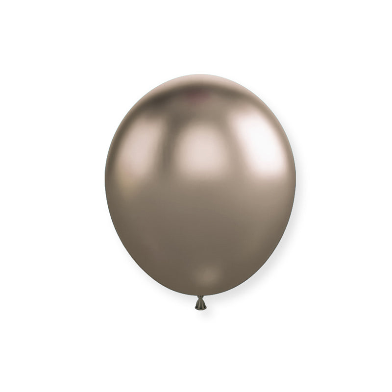 50 Pc Chrome Champagne Gold Latex Helium, Air or Water Balloons 10"