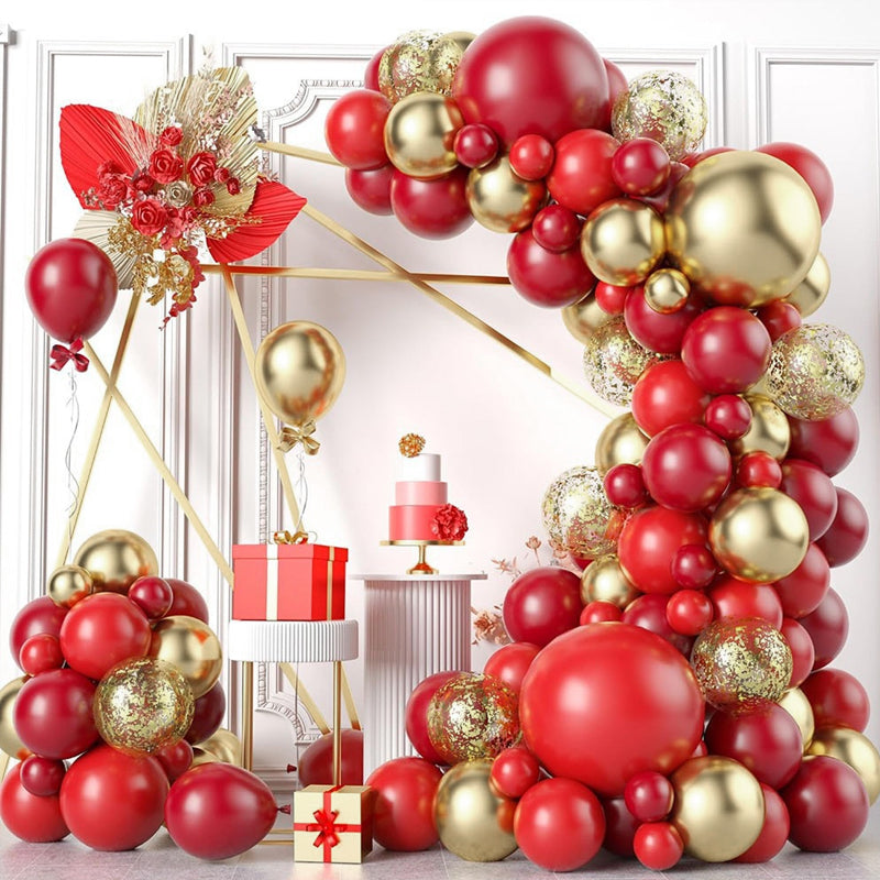 10 Pc Chrome Gold  Latex Helium, Air or Water Balloons 18"