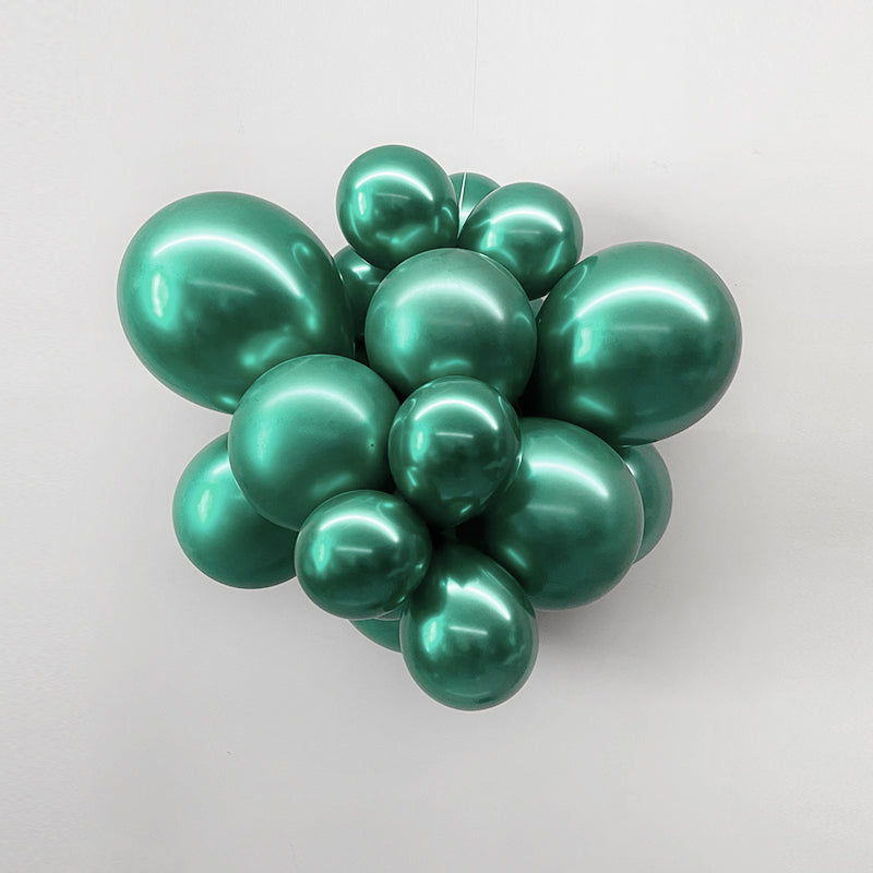 25 Pc Chrome Green Latex Helium, Air or Water Balloons 12"