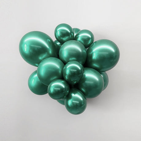 25 Pc Chrome Green Latex Helium, Air or Water Balloons 12"
