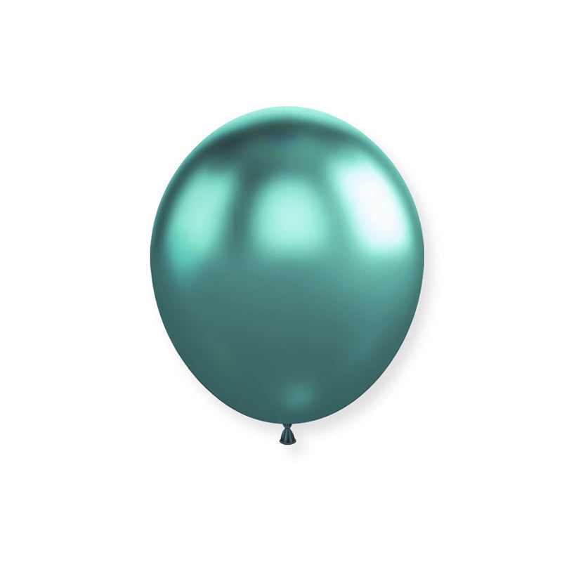 50 Pc Chrome Green Latex Helium, Air or Water Balloons 10"
