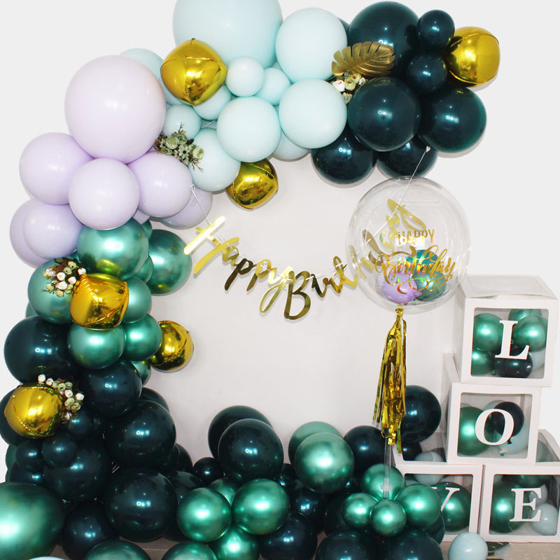 25 Pc Chrome Green Latex Helium, Air or Water Balloons 12"