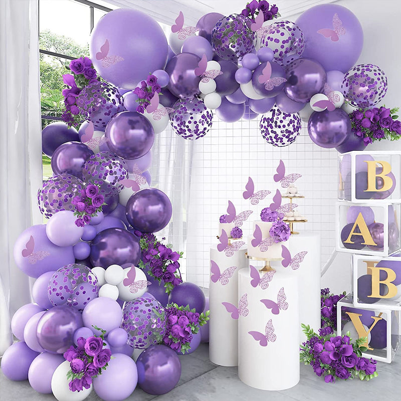 10 Pc Chrome Purple  Latex Helium, Air or Water Balloons 18"