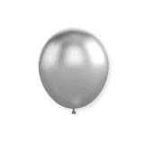 50 Pc Chrome Silver Latex Helium, Air or Water Balloons 10"