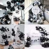10 Pc Chrome Silver  Latex Helium, Air or Water Balloons 18"