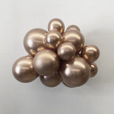 25 Pc Chrome Champagne Gold Latex Helium, Air or Water Balloons 12"