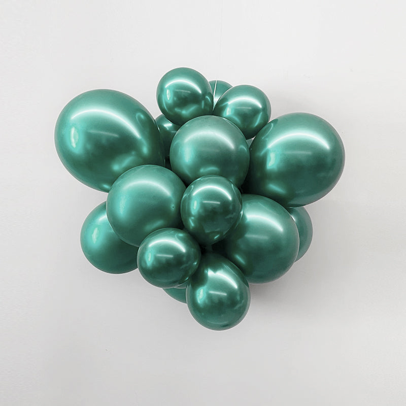 10 Pc Chrome Green  Latex Helium, Air or Water Balloons 18"
