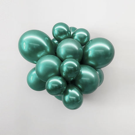 10 Pc Chrome Green  Latex Helium, Air or Water Balloons 18"