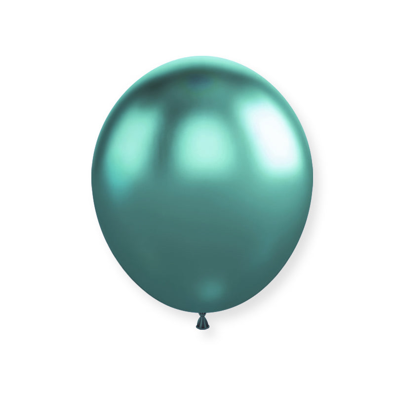 25 Pc Chrome Green Latex Helium, Air or Water Balloons 12"