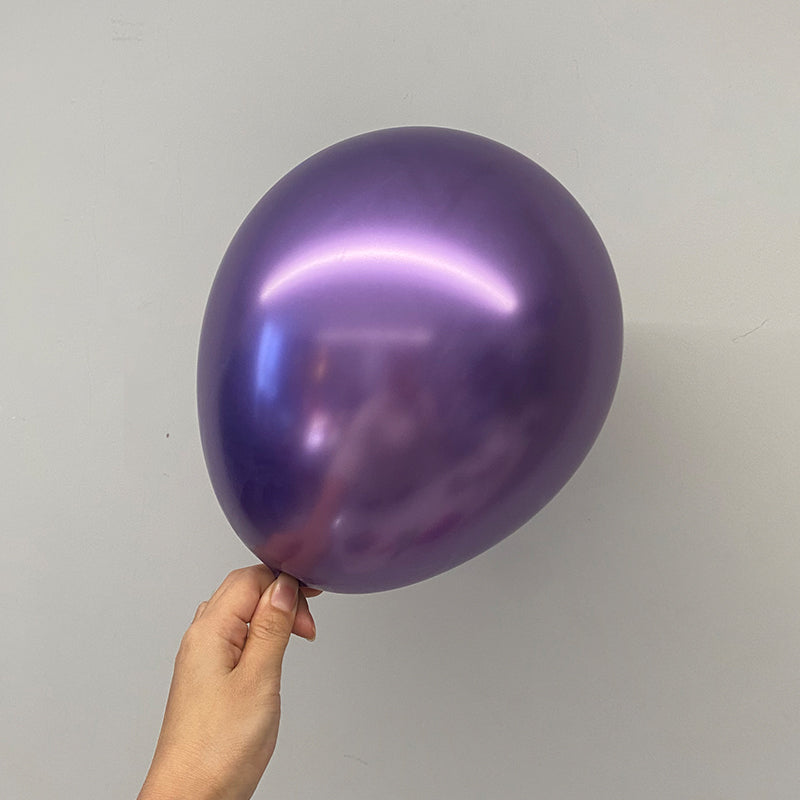 10 Pc Chrome Purple  Latex Helium, Air or Water Balloons 18"