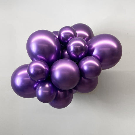 10 Pc Chrome Purple  Latex Helium, Air or Water Balloons 18"
