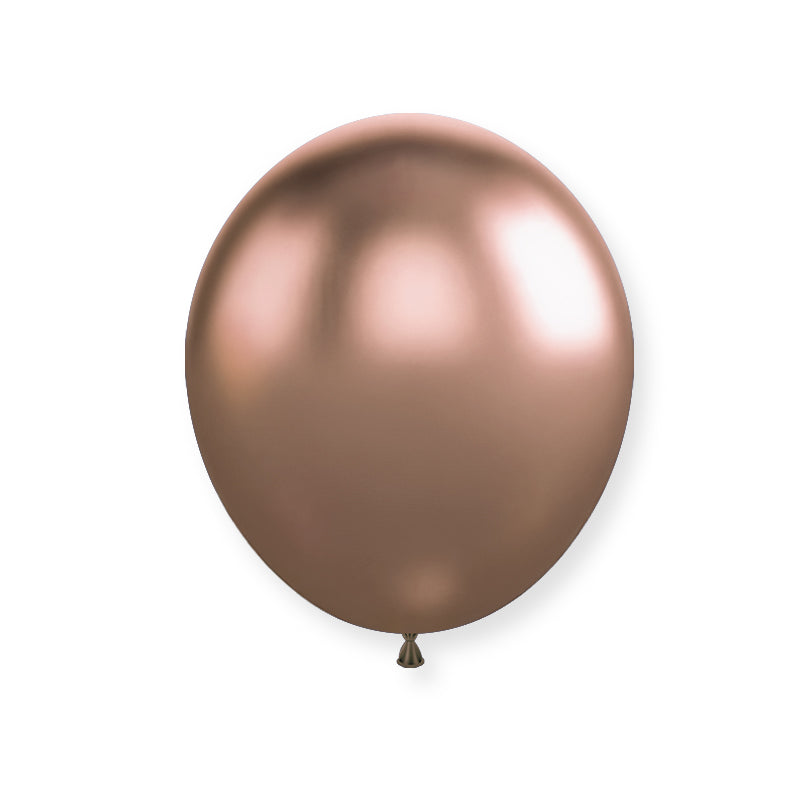 25 Pc Chrome Rose Gold Latex Helium, Air or Water Balloons 12"
