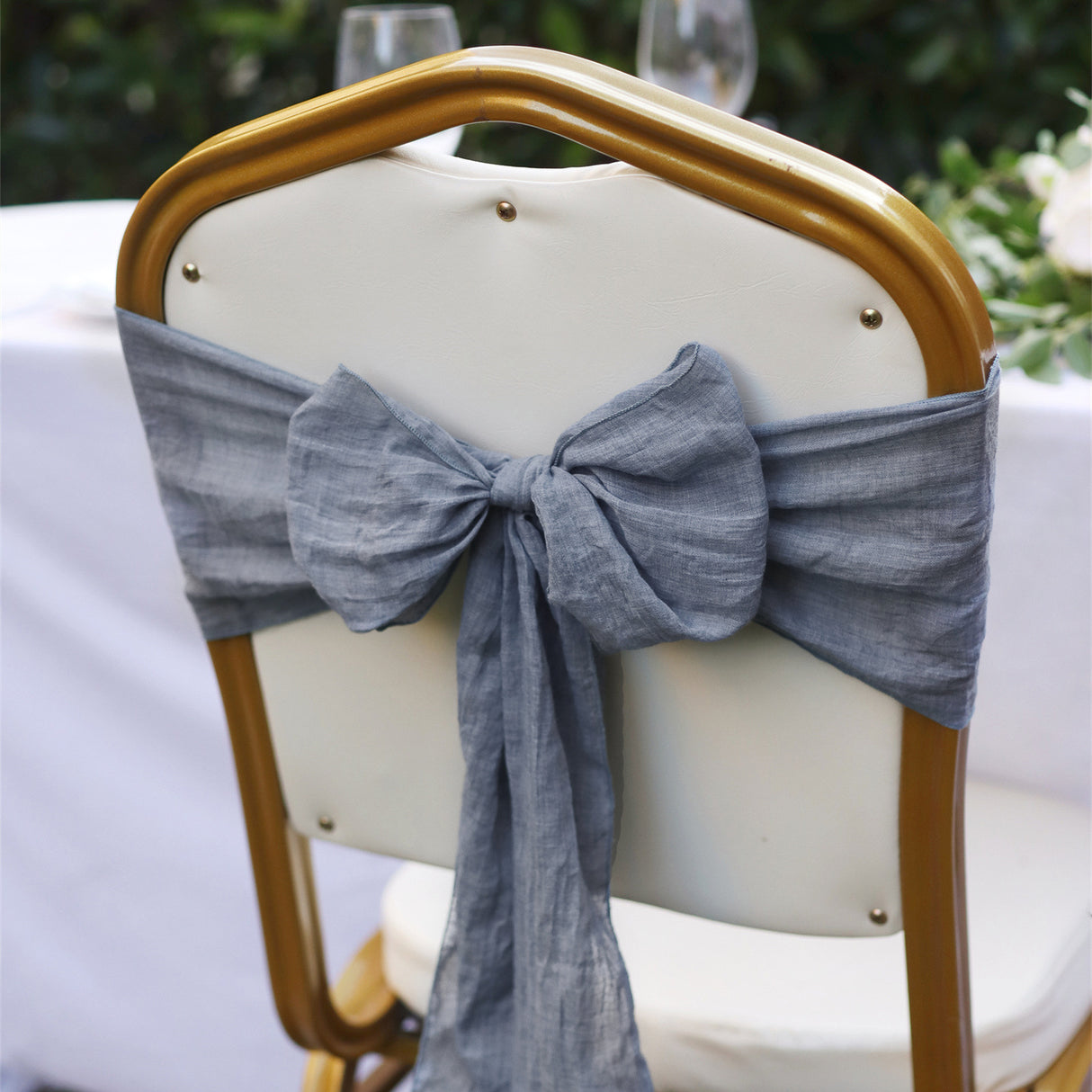 5 Pc Cotton Chair Sashes 7"x100" Grey