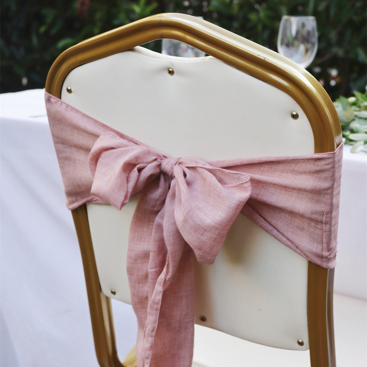 5 Pc Cotton Chair Sashes 7"x100" Paste Pink