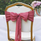 5 Pc Cotton Chair Sashes 7"x100" Wine Red
