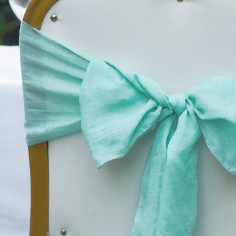 5 Pc Cotton Chair Sashes 7"x100" Lake Blue