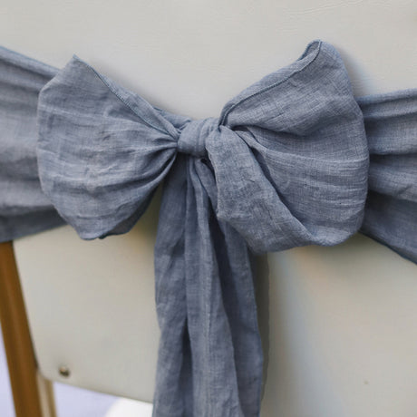 5 Pc Cotton Chair Sashes 7"x100" Grey