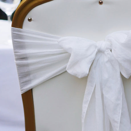 5 Pc Cotton Chair Sashes 7"x100" White