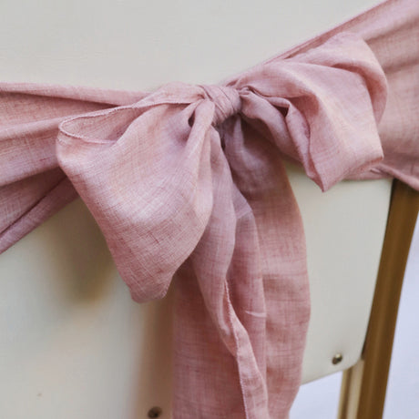 5 Pc Cotton Chair Sashes 7"x100" Paste Pink