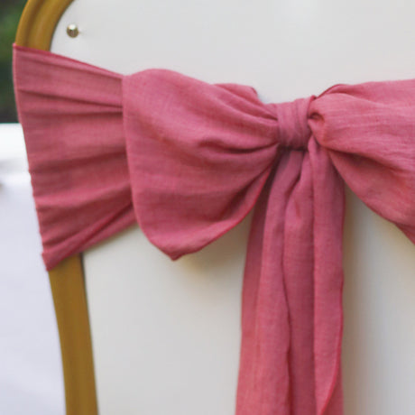 5 Pc Cotton Chair Sashes 7"x100" Wine Red