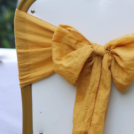 5 Pc Cotton Chair Sashes 7"x100" Ginger Yellow